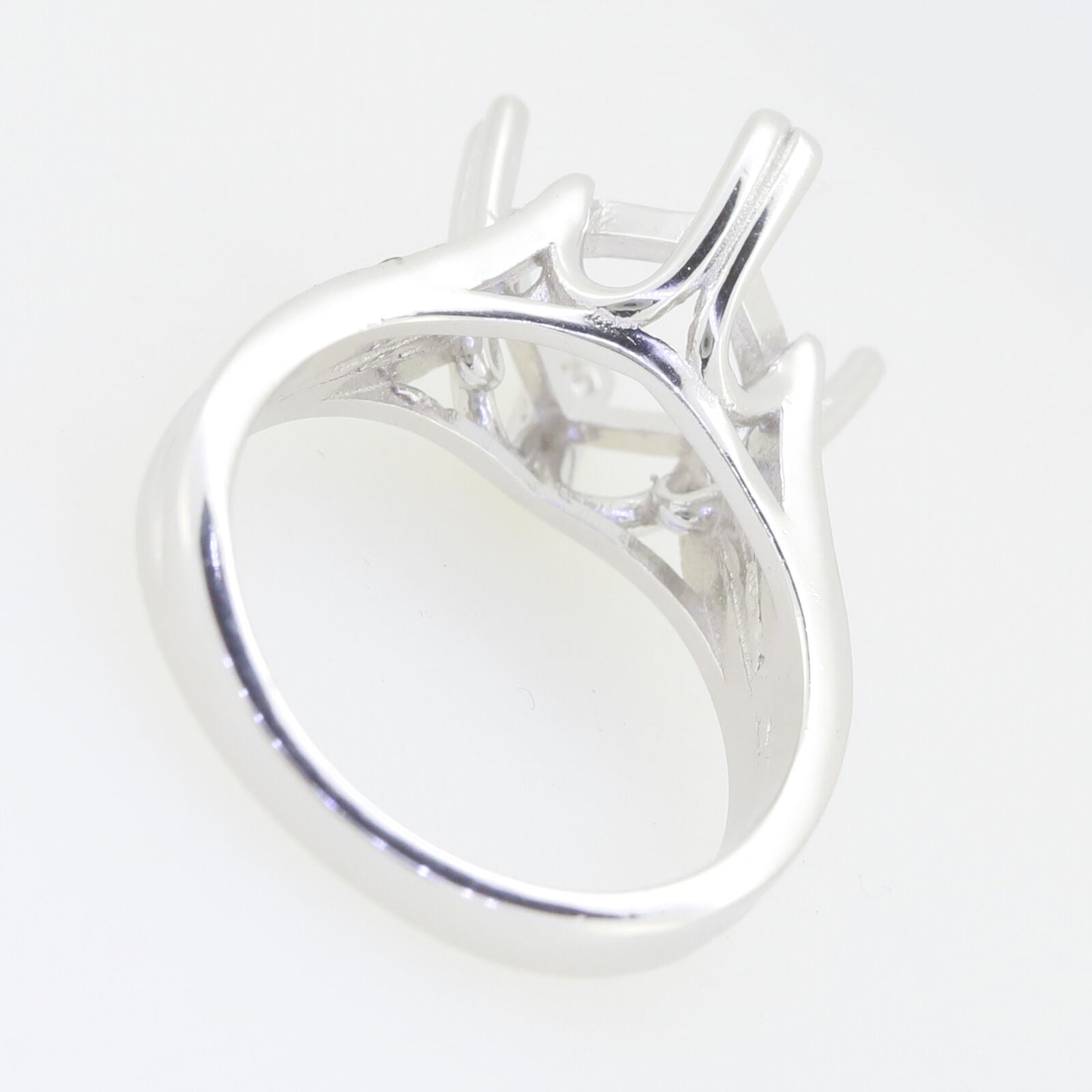 Sterling Silver Semi Mount Ring Setting Princess SQ 8x8mm Black Spinel White Topaz Syzjewelry