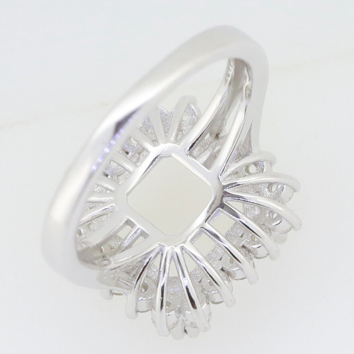 Sterling Silver Semi Mount Ring Setting Square Emerald SQ 10X10mm Halo Topaz Syzjewelry