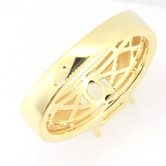 Men's 14K Yellow Gold Semi Mount Ring Setting Square Emerald SQ 8x8mm Asscher Cut Syzjewelry