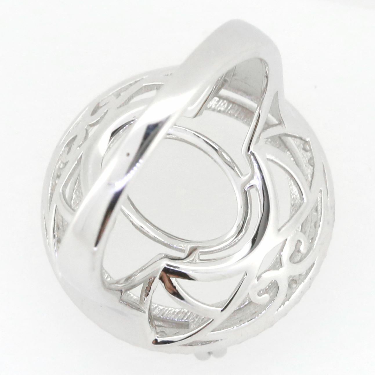 Sterling Silver Semi Mount Ring Setting Round RD 18x18 mm Halo Syzjewelry