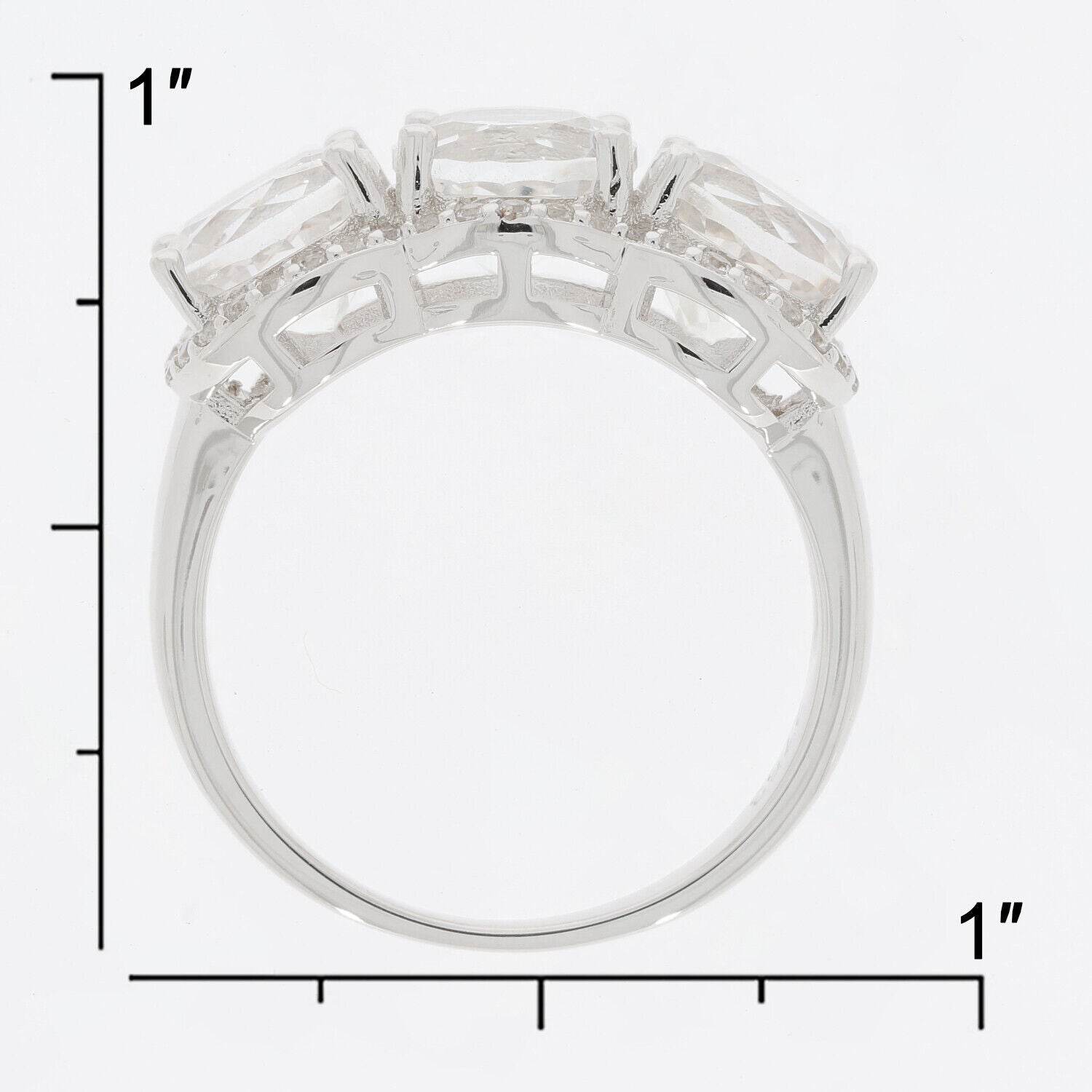 Sterling Silver Semi Mount Ring Setting Round RD 7x7mm 3 Stones Halo - Syzjewelry