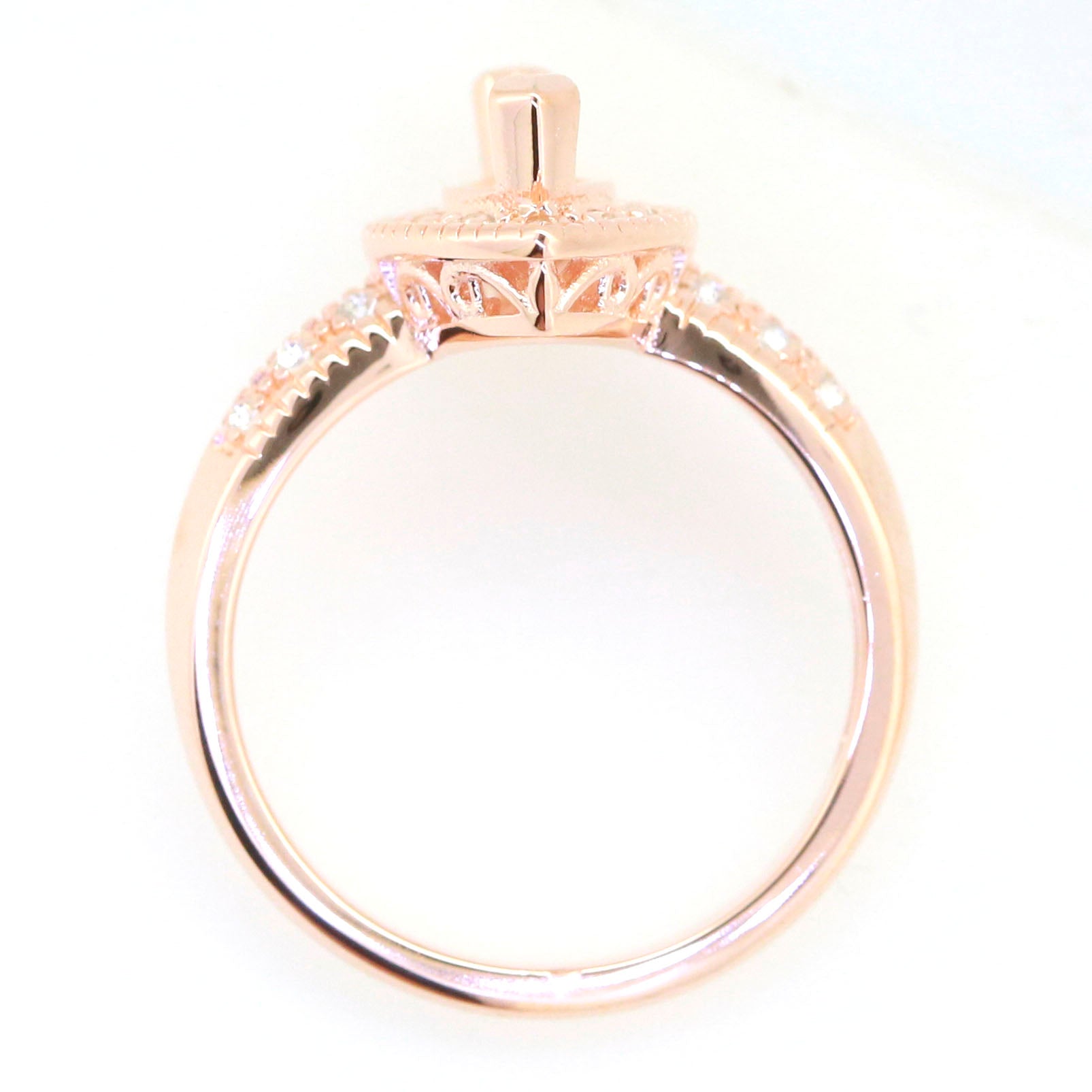 Art Deco Sterling Silver Semi Mount Ring Setting Marquise MQ 10x5mm Syzjewelry