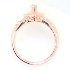 Art Deco Sterling Silver Semi Mount Ring Setting Marquise MQ 10x5mm Syzjewelry