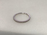 14K White Gold Ring Half Eternity Wedding Band with Lab Diamonds Syzjewelry
