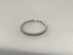 14K White Gold Ring Half Eternity Wedding Band with Lab Diamonds Syzjewelry