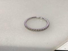 14K White Gold Ring Half Eternity Wedding Band with Lab Diamonds Syzjewelry