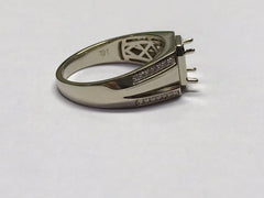 Custom Men's 14K Gold Semi Mount Ring Setting OCT 6.5x5.9x4.3mm CVD Accent Size 11.25 Syzjewelry