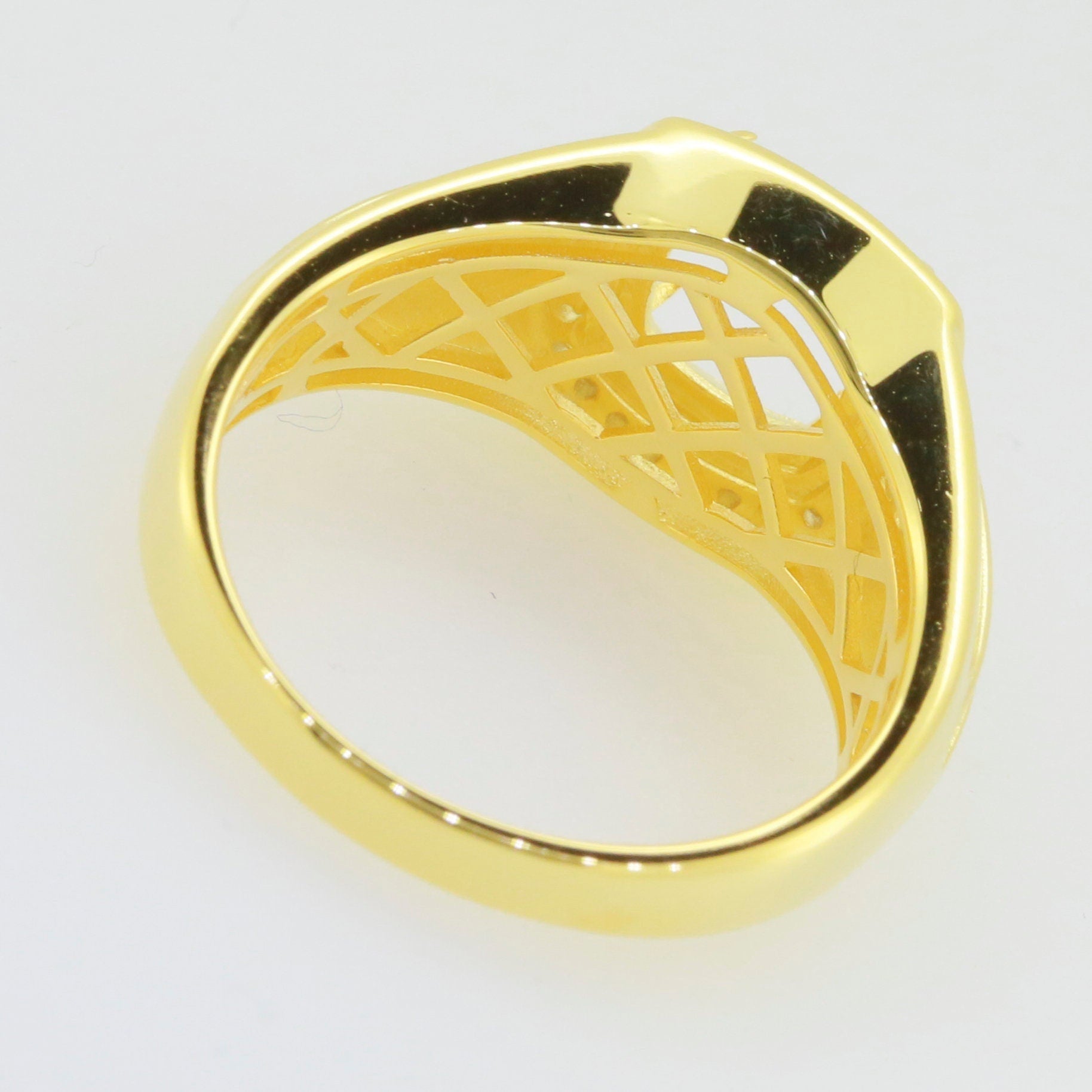 Men's Ring Settings Ring Mounting 10K Yellow Gold Cushion CU 8X8mm Syzjewelry
