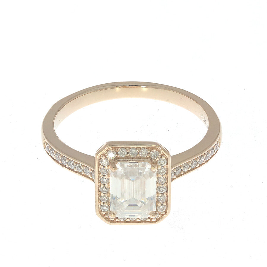 Sterling Silver Semi Mount Ring Setting Emerald OCT 7x5mm Halo Syzjewelry