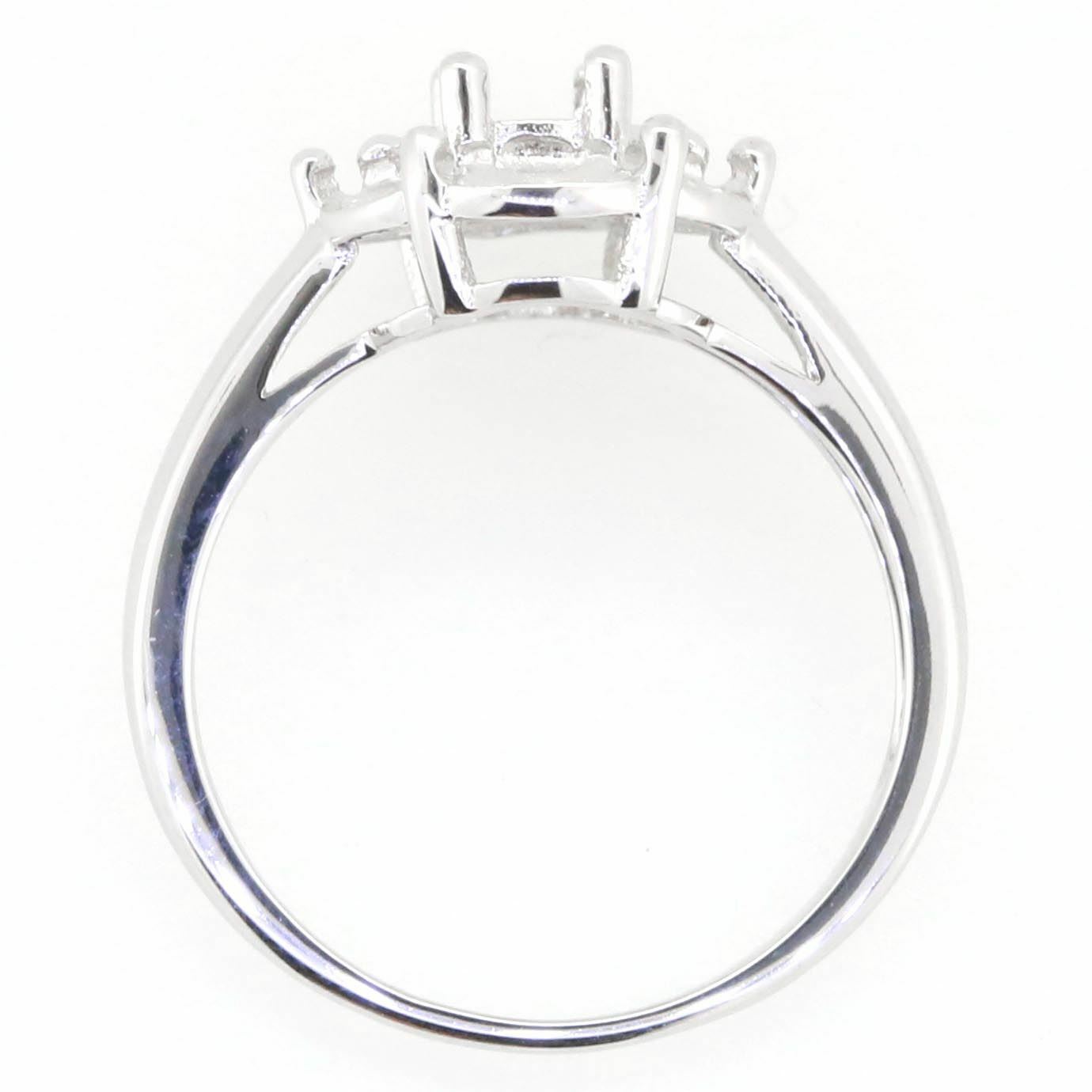 14K White Gold Semi Mount Ring Setting Oval OV 8X6mm PJC1772R-1 Syzjewelry
