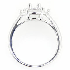 14K White Gold Semi Mount Ring Setting Oval OV 8X6mm PJC1772R-1 Syzjewelry