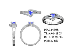 Sterling Silver Semi Mount Ring Setting Trillion TR 4x4mm Bypass Shank Syzjewelry