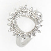 14K Yellow Gold Semi Mount Ring Setting Oval OV 15.34x11.81x8mm Size 8 Syzjewelry