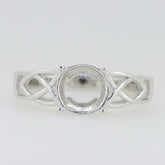14K White Gold Semi Mount Ring Setting Round RD 8x8mm Celtic Knot Syzjewelry
