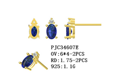 Sterling Silver Semi Mount Earrings Setting Oval OV 6x4mm Round RD 1.75mm Syzjewelry