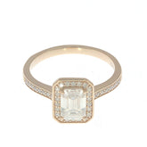 Sterling Silver Semi Mount Ring Setting Emerald OCT 7x5mm Halo Syzjewelry