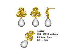 Sterling Silver Semi Mount Earrings Setting 13x10mm Pearl Syzjewelry