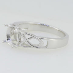 14K White Gold Semi Mount Ring Setting Round RD 8x8mm Celtic Knot Syzjewelry