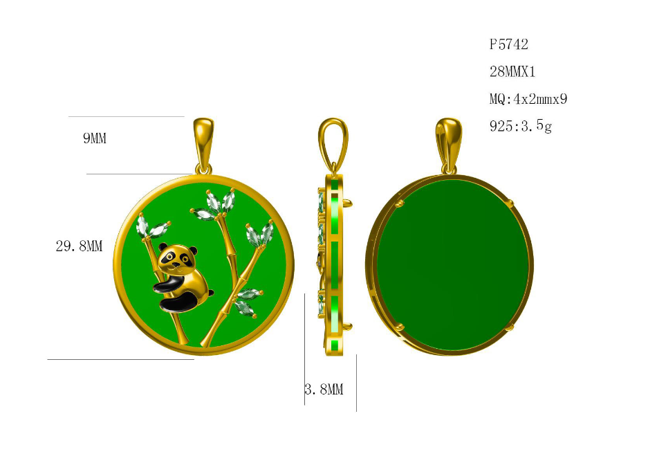 Sterling Silver Semi Mount Pendant Setting MQ Marquise 4x2mm9 Panda Syzjewelry