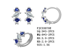 Sterling Silver Semi Mount Earrings Setting SQ Princess 3x3mm MQ Marquise 6x3mm Syzjewelry