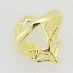 14K Yellow Gold & Diamond Semi Mount Ring Setting Pear PE 16x11mm Syzjewelry