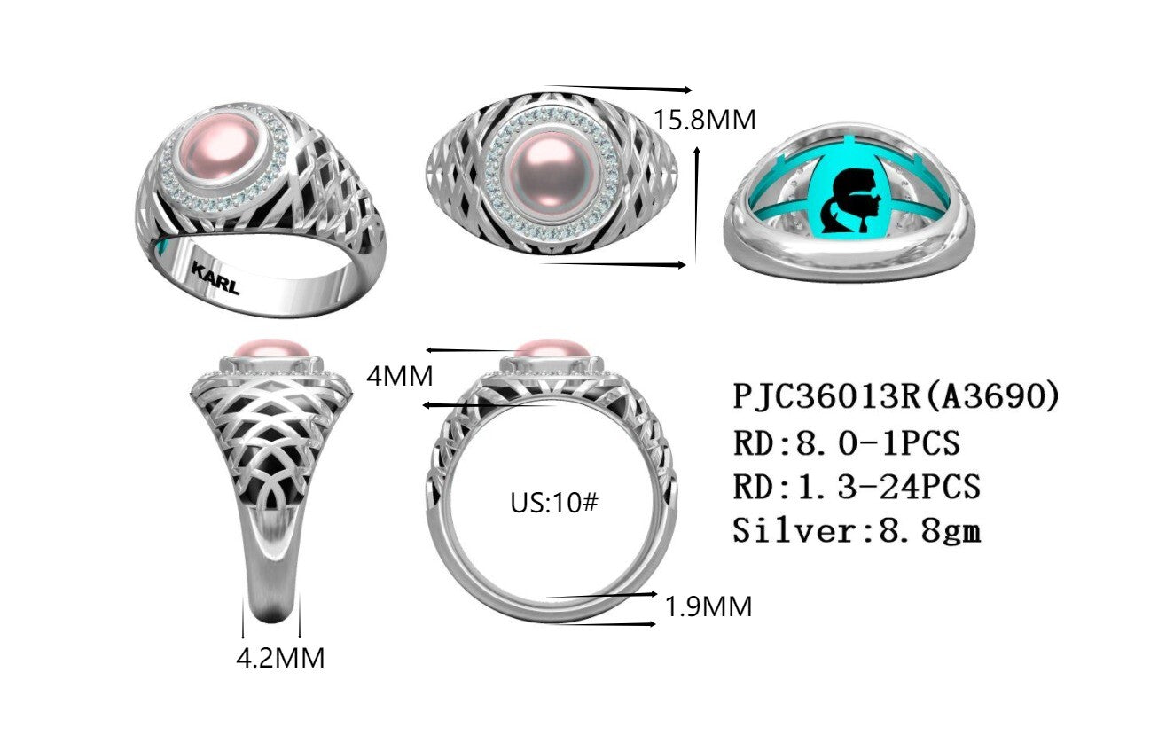 Sterling Silver Semi Mount Ring Setting Round Rd 8x8mm Syzjewelry