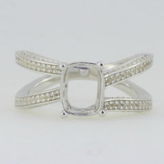 14K White Gold Semi Mount Ring Setting Cushion CU 9x7mm GTL20276R14K Syzjewelry