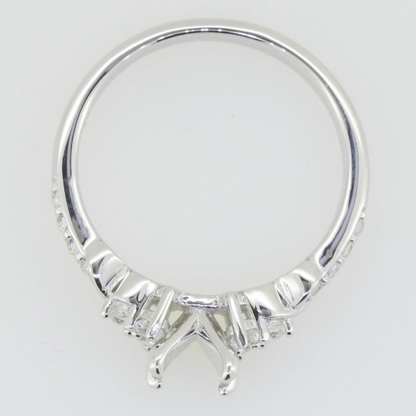 14K White Gold Semi Mount Ring Setting Cushion CU 5x5mm GTL20331R14KW Syzjewelry