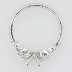 14K White Gold Semi Mount Ring Setting Cushion CU 5x5mm GTL20331R14KW Syzjewelry