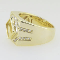14K Yellow Gold Semi Mount Ring Setting Princess 9.5 mm Male Men's Ring Sz 10 Syzjewelry