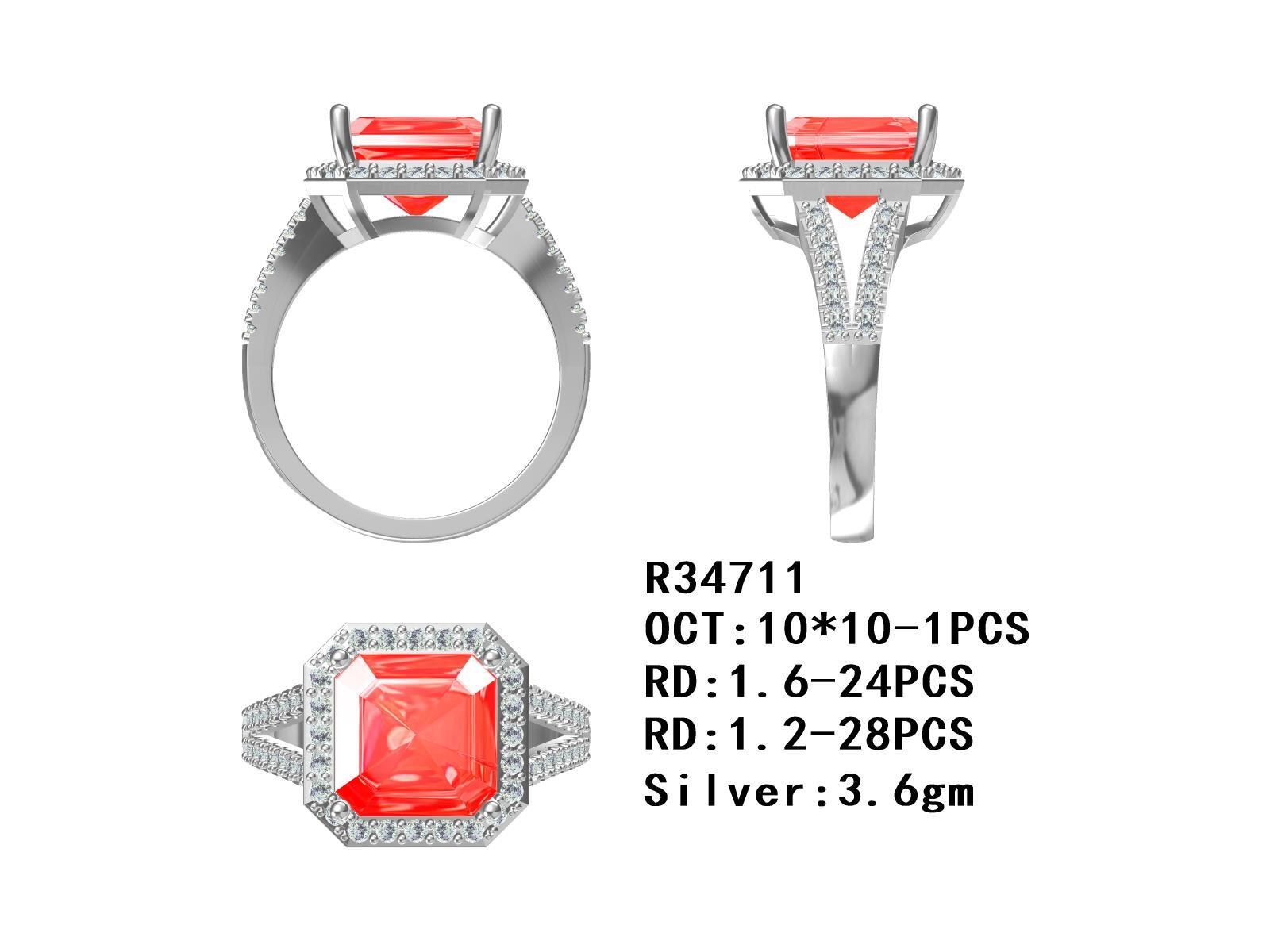 Sterling Silver Semi Mount Ring Setting Emerald OCT 10x10mm Round RD 1x1mm Syzjewelry