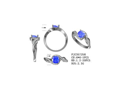 Sterling Silver Semi Mount Ring Setting Cushion CU 6x6mm Round RD 1x1mm 1-stone Syzjewelry