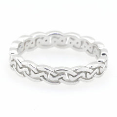 14K White Gold 4 mm Celtic Knot Band Ring Syzjewelry