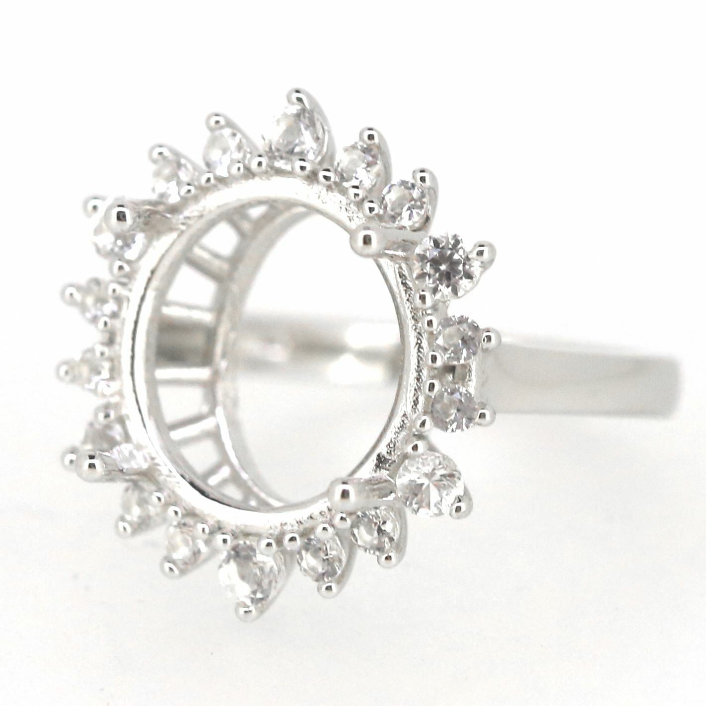 14K Yellow Gold Semi Mount Ring Setting Oval OV 15.34x11.81x8mm Size 8 Syzjewelry