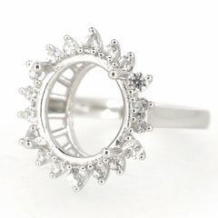 14K Yellow Gold Semi Mount Ring Setting Oval OV 15.34x11.81x8mm Size 8 Syzjewelry