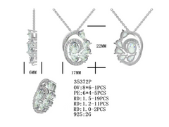 Sterling Silver Semi Mount Pendant Setting Oval OV 8x6mm Pear PE 6x4mm Syzjewelry