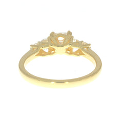 Sterling Silver Semi Mount Ring Setting Emerald OCT 5x5mm Round RD 3x3mm 5 Stone Design Syzjewelry