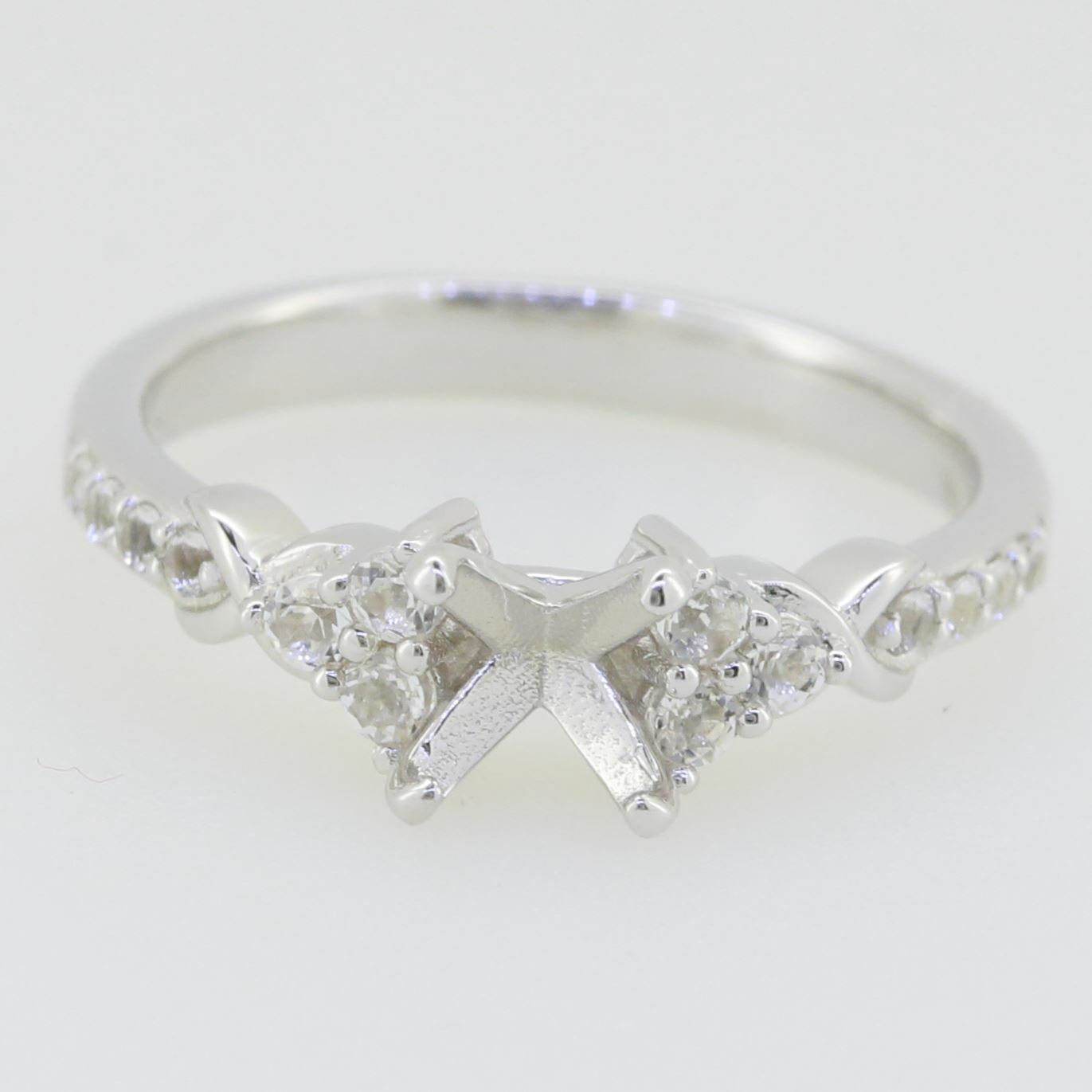 14K White Gold Semi Mount Ring Setting Cushion CU 5x5mm GTL20331R14KW Syzjewelry