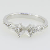 14K White Gold Semi Mount Ring Setting Cushion CU 5x5mm GTL20331R14KW Syzjewelry