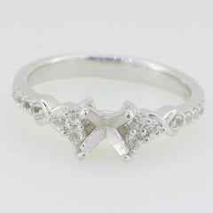 14K White Gold Semi Mount Ring Setting Cushion CU 5x5mm GTL20331R14KW Syzjewelry