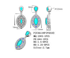 "Sterling Silver Semi Mount Pendants Setting Marquise MQ 10x5mm Pear PE6x4mm Syzjewelry