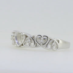 14K White Gold Semi Mount Ring Setting Heart HT 5.5X5.5mm Syzjewelry