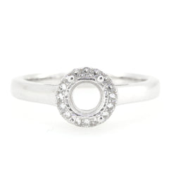 14K White Gold Semi Mount Ring Setting Round RD 6x6mm Syzjewelry