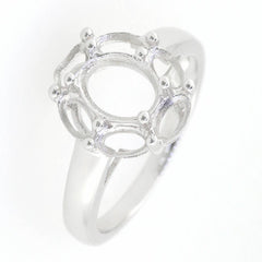 14K White Gold Semi Mount Ring Setting Oval OV 8X6mm PJC1772R-1 Syzjewelry