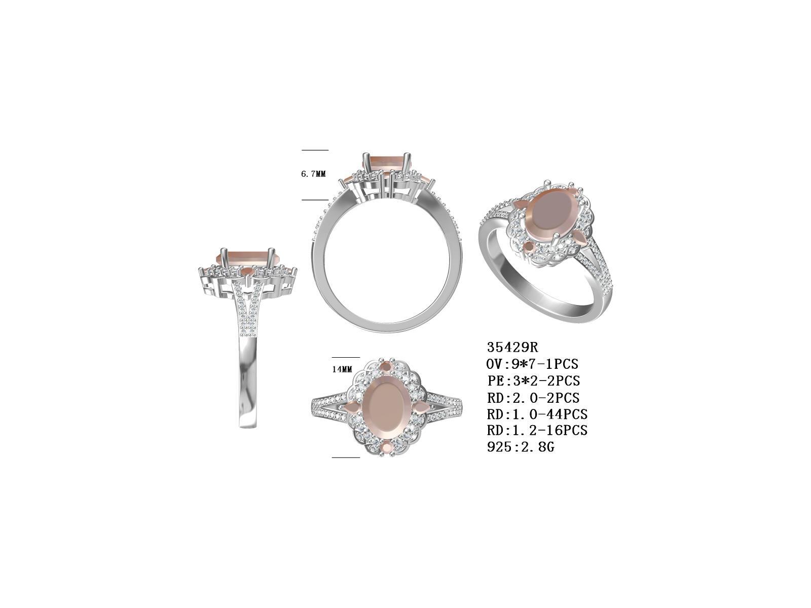 Sterling silver semi mount ring setting Oval OV 9x7mm Pear PE 3x2mm Halo Ring Syzjewelry