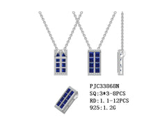 Sterling Silver Semi Mount Pendant Setting SQ Princess 3x3mm Necklace Syzjewelry