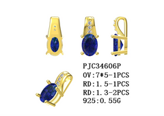 Sterling Silver Semi Mount Pendant Setting Oval OV 7x5mm Round RD 1.5mm Syzjewelry