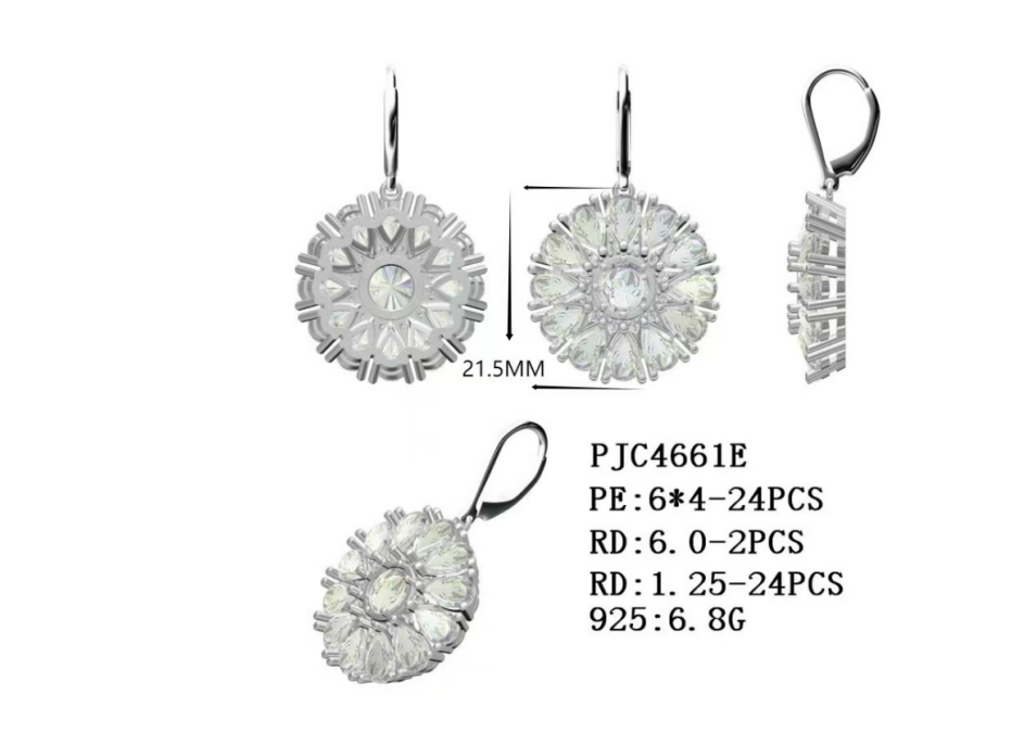 Sterling Silver Semi Mount Earrings Setting Pear PE 6x4mm Syzjewelry