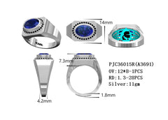 Sterling Silver Semi Mount Ring Setting Oval OV 12x8mm Round RD 1.3mm Syzjewelry