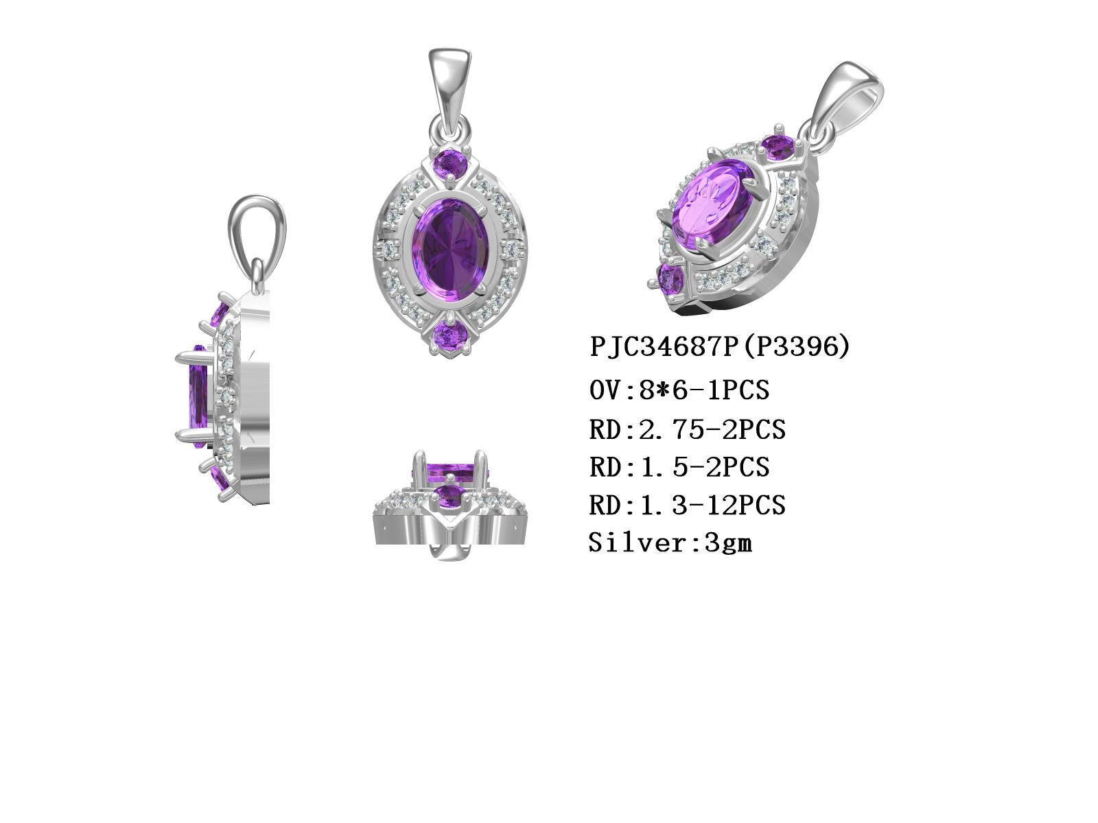 Sterling Silver Semi Mount Pendant Setting Oval OV 8x6mm Syzjewelry